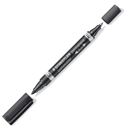Double-tip marker Lumocolor duo Black