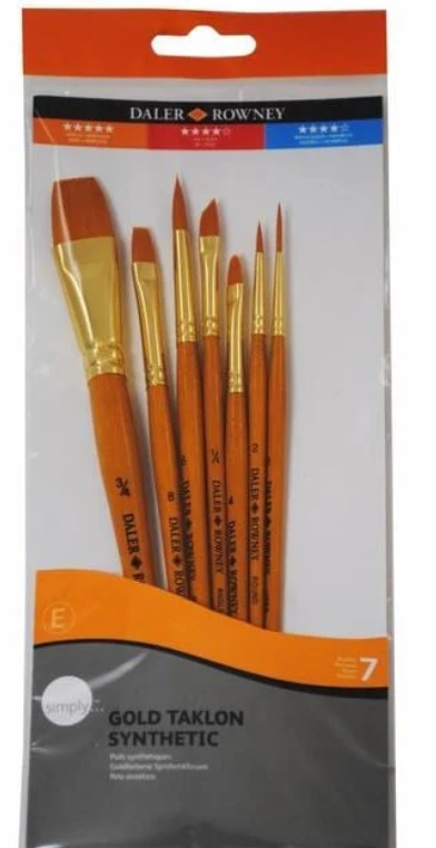 Daler Rowney Gold Taklon Short Handled 7 Piece Set